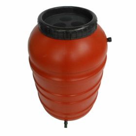 Terra Cotta Red HDPE Plastic Rain Barrel with Spigot 55-Gallon