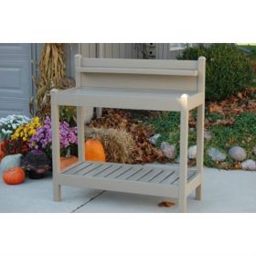 PVC Vinyl Potting Bench Workstation in Light Mocha 48” x 19.5” x 49”
