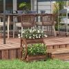 Farm Wagon Wheel Fir Wood Elevated Planter Boxes 23x13x22”