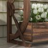 Farm Wagon Wheel Fir Wood Elevated Planter Boxes 23x13x22”
