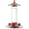 Glass Tube Hummingbird Bird Feeder with Copper Lid and Base 12 OZ. Nectar Capacity