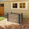 Outdoor Cedar Compost Bin in Natural & Black Wood Finish 120 Gallon