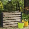 Outdoor Cedar Compost Bin in Natural & Black Wood Finish 120 Gallon