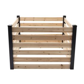 Outdoor Cedar Compost Bin in Natural & Black Wood Finish 244 Gallon
