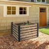 Outdoor Cedar Compost Bin in Natural & Black Wood Finish 244 Gallon
