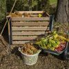 Outdoor Cedar Compost Bin in Natural & Black Wood Finish 244 Gallon