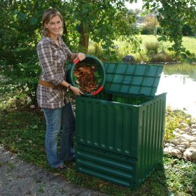Outdoor Recycled Plastic Green Composting Bin 110 Gal; 14.7 CuFt