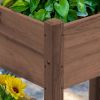 Brown Fir Wood Outdoor Planter with 3 Boxes 73”x18”x32”