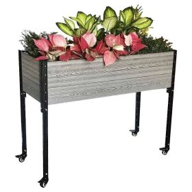 Mobile Elevated Planter Box with Caster Wheels 45” x 19” x 36”