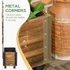 Wooden Garden Planter Box w/ Trellis on Wheels Brown 26x58”