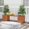 2 Wood Raised Bed Planter boxes with Garden Bench 68"x16"x18"