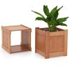 2 Wood Raised Bed Planter boxes with Garden Bench 68"x16"x18"