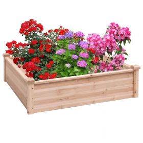 Solid Fir Wood Raised Bed Garden Planter Box 40” x 40” x 12”