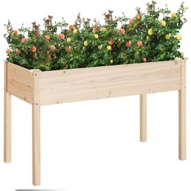 Fir Wooden Elevated Raised Bed Garden Planter 46” x 22” x 30”