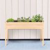 Fir Wooden Elevated Raised Bed Garden Planter 46” x 22” x 30”