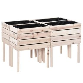 4 Configurable Elevated Planter Boxes 19.75x11.75x23.5" Each