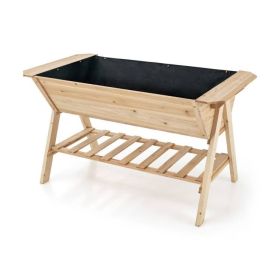 2 Tier Fir Wood Elevated Raised Bed Tapered Bottom 59x31x33”