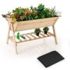 2 Tier Fir Wood Elevated Raised Bed Tapered Bottom 59x31x33”
