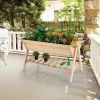 2 Tier Fir Wood Elevated Raised Bed Tapered Bottom 59x31x33”