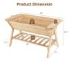 2 Tier Fir Wood Elevated Raised Bed Tapered Bottom 59x31x33”