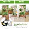 Natural Wood Outdoor Planter Box w/ Trellis on Wheels 25x50”H