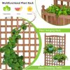 Natural Wood Outdoor Planter Box w/ Trellis on Wheels 25x50”H