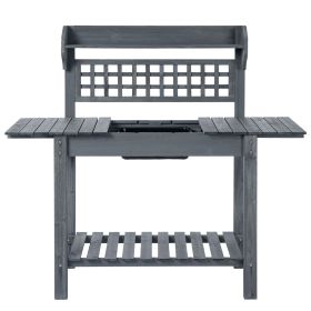 Name Lattice Back Gardening Bench with Expanding Worktop and Sink