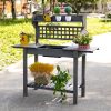 Name Lattice Back Gardening Bench with Expanding Worktop and Sink