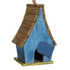 Hanging Solid Wood Farmhouse Birdhouse with Colorful Motif 1.18” Entry Hole