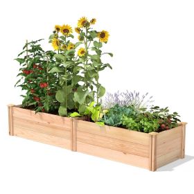 8ft x 2ft x 16in Tall Cedar Wood Raised Garden Bed Made in USA