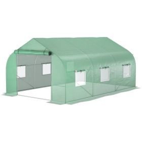 A-Frame Greenhouse Tunnel Side Metal Frame PE Cover 12x10’