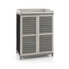 Wooden Potting Bench Cabinet with Metal Worktop 26x18.5x40”