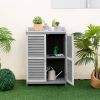 Wooden Potting Bench Cabinet with Metal Worktop 26x18.5x40”