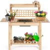 Solid Fir Wood Expanding Gardening Bench with Sink 40” x 55”