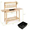 Solid Fir Wood Expanding Gardening Bench with Sink 40” x 55”