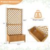 Fir Wood Garden Outdoor Planter Box with Tall Trellis 36x15x71”