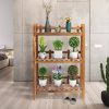 Solid Pine Wood 3 Shelf Folding Plant Stand Shelving 24x12x35”