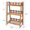 Solid Pine Wood 3 Shelf Folding Plant Stand Shelving 24x12x35”