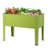 Coated Galvanized Steel Elevated Planter Box Green 25x13x18”