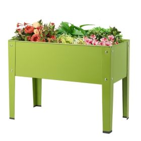 Coated Galvanized Steel Elevated Planter Box Green 25x13x18”