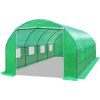Large PE Arch Hoop Greenhouse 10 x 20 x 7 Ft w/ Steel Frame