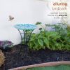 Teal Blue & Green Mosaic Glass Bird Bath with Metal Stand 17"D