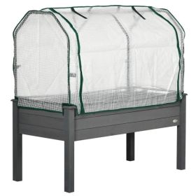 Fir Elevated Raised Bed Planter w/Greenhouse Cover 48x22x46"