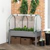 Fir Elevated Raised Bed Planter w/Greenhouse Cover 48x22x46"