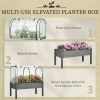 Fir Elevated Raised Bed Planter w/Greenhouse Cover 48x22x46"