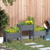 3 Connected Elevated Planter Boxes - Each Box 24” x 17” in Grey