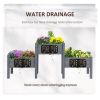3 Connected Elevated Planter Boxes - Each Box 24” x 17” in Grey