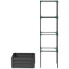 Steel Raised Bed with Tomato Cage Trellis in Grey 24x24x74”