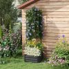 Steel Raised Bed with Tomato Cage Trellis in Grey 24x24x74”