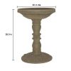 Outdoor Fiberglass Bird Bath in Aged Stone Finish 20” Diameter